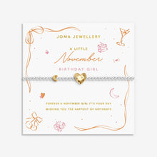 Load image into Gallery viewer, JOMA JEWELLERY | BIRTH MONTH A LITTLE | NOVEMBER SILVER AND GOLD PLATED BRACELET
