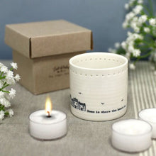 Load image into Gallery viewer, EAST OF INDIA | TEA LIGHT HOLDER | LIVE SIMPLY LAUGH A LOT
