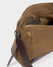 Load image into Gallery viewer, KATIE LOXTON | CHARLBURY CROSSBODY BAG | CARAMEL SUEDETTE &amp; BITTER CHOCOLATE
