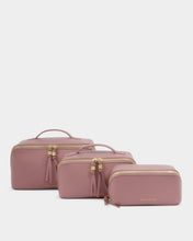 Load image into Gallery viewer, KATIE LOXTON | FOLD-OUT MIRROR MAKE UP BAG | DEEP ROSE
