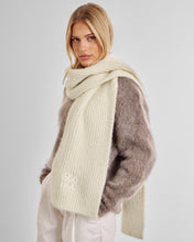 Load image into Gallery viewer, KATIE LOXTON | LOGO APPLIQUE SCARF | OFF WHITE TAUPE
