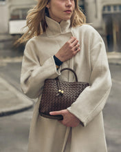 Load image into Gallery viewer, KATIE LOXTON | NOVA HAND WOVEN TOP HANDLE BAG | CHOCOLATE
