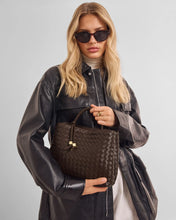 Load image into Gallery viewer, KATIE LOXTON | NOVA HAND WOVEN TOP HANDLE BAG | CHOCOLATE
