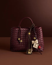 Load image into Gallery viewer, KATIE LOXTON | NOVA HAND WOVEN TOP HANDLE BAG | MIXED CHERRY
