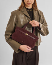 Load image into Gallery viewer, KATIE LOXTON | ORIN TOP HANDLE CROSSBODY BAG | CHERRY SUEDETTE
