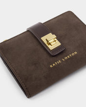 Load image into Gallery viewer, KATIE LOXTON | ORIN TWIST LOCK PURSE | BITTER CHOCOLATE SUEDETTE

