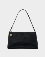 Load image into Gallery viewer, KATIE LOXTON | ORIN TWIST LOCK SMALL SHOULDER BAG | BLACK DISTRESSED BLACK
