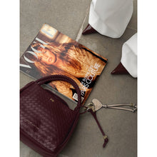 Load image into Gallery viewer, KATIE LOXTON | NOVA WOVEN TEXTURE TOP HANDLE BAG | CHERRY
