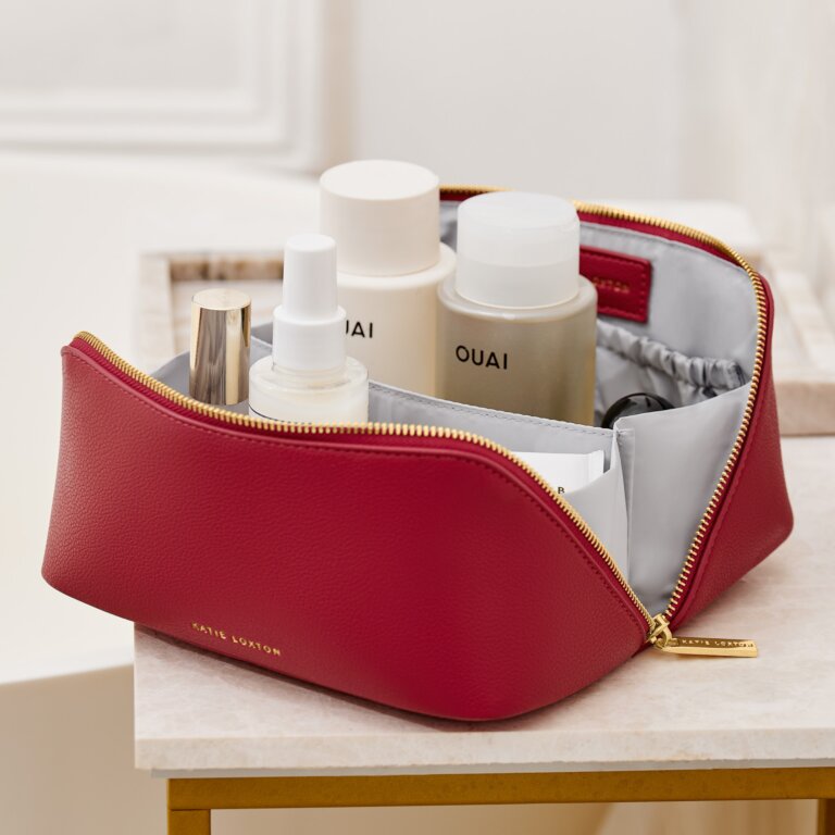 KATIE LOXTON | MEDIUM MAKE UP | WASH BAG | GARNET RED