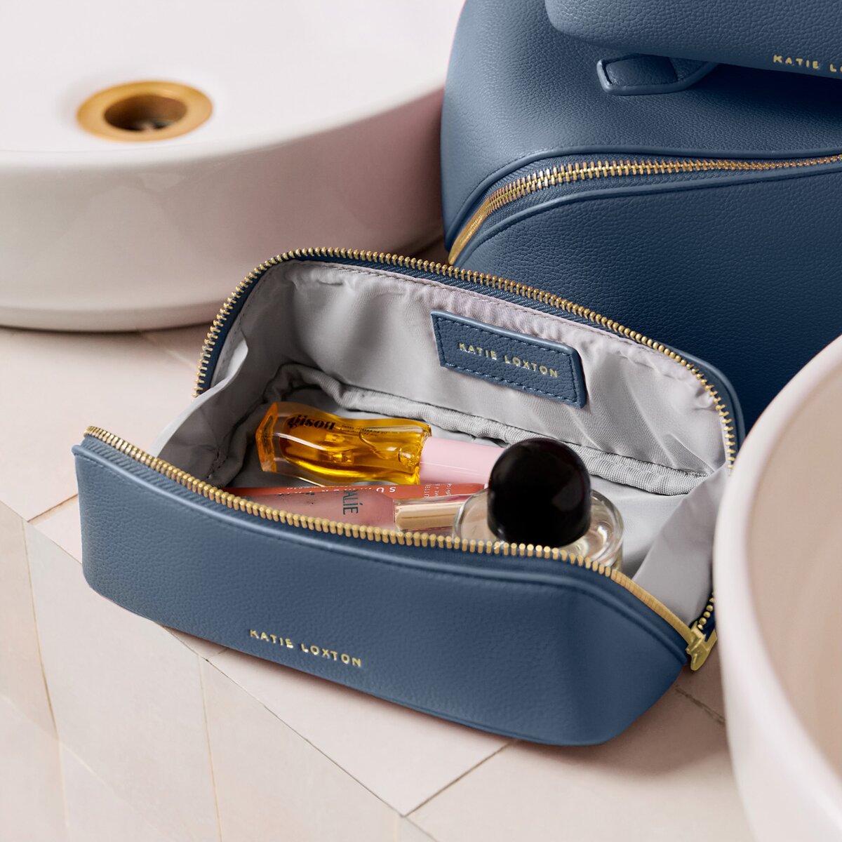 KATIE LOXTON | SMALL MAKE UP | WASH BAG | NAVY