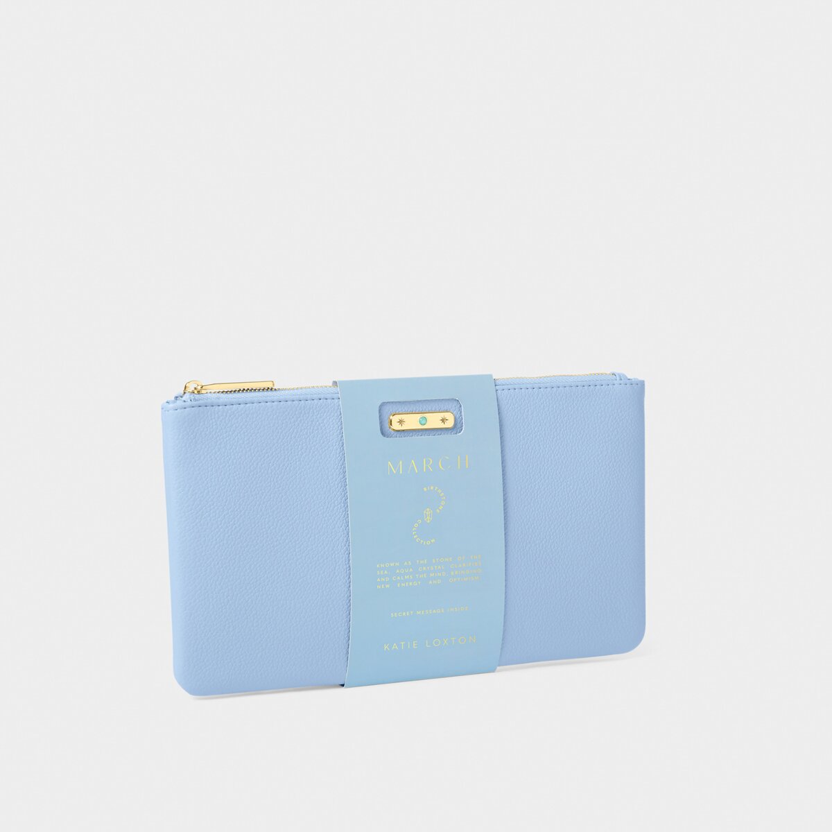 KATIE LOXTON | BIRTHSTONE POUCH | MARCH | AQUA BLUE