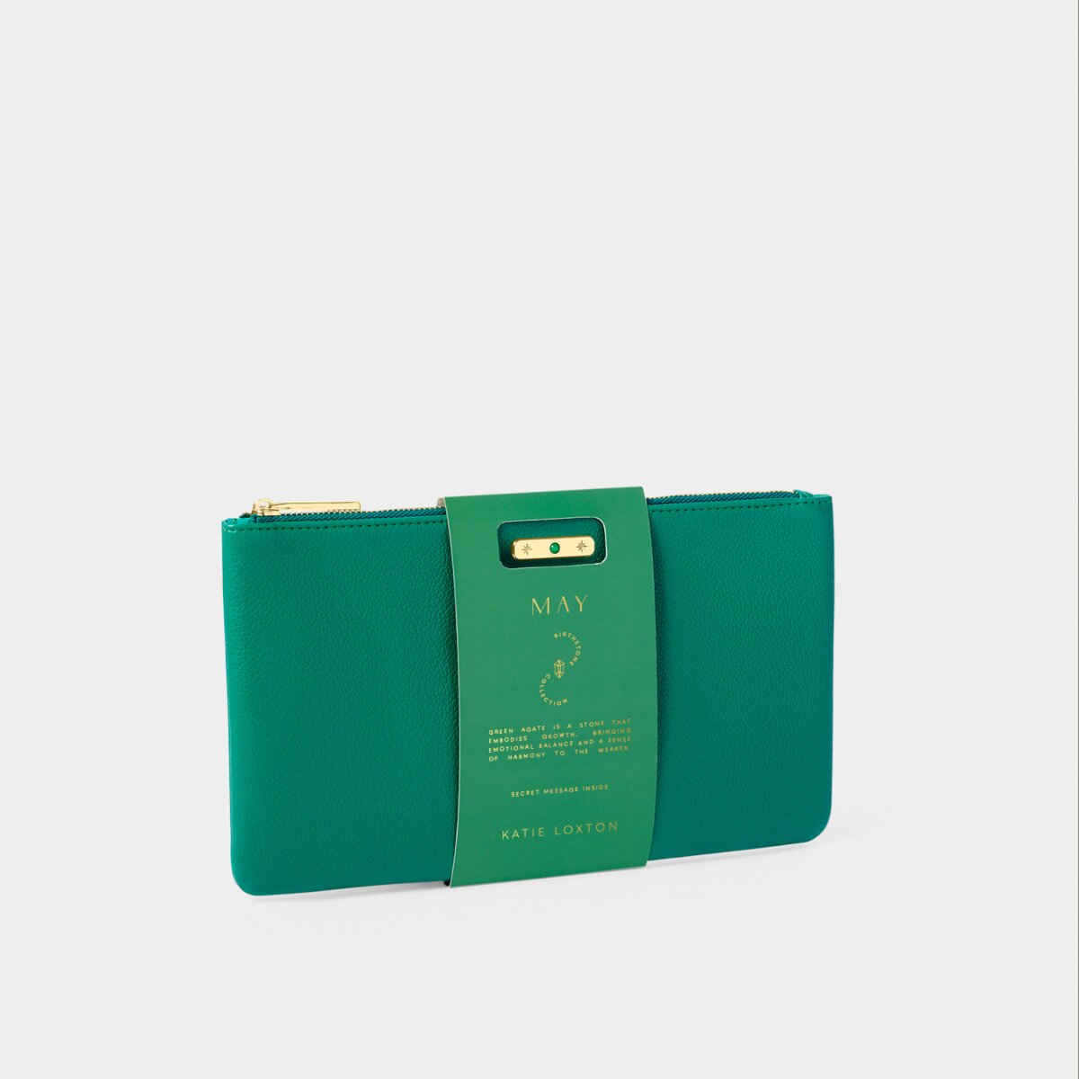 KATIE LOXTON | BIRTHSTONE POUCH | MAY | DEEP GREEN