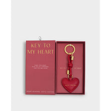 Load image into Gallery viewer, KATIE LOXTON | KEY TO MY HEART GIFT BOXED KEYRING | RASPBERRY PINK
