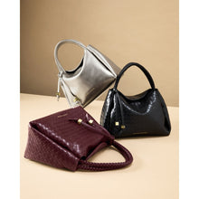Load image into Gallery viewer, KATIE LOXTON | NOVA WOVEN TEXTURE TOP HANDLE BAG | BLACK
