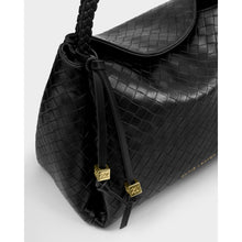 Load image into Gallery viewer, KATIE LOXTON | NOVA WOVEN TEXTURE TOP HANDLE BAG | BLACK
