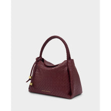 Load image into Gallery viewer, KATIE LOXTON | NOVA WOVEN TEXTURE TOP HANDLE BAG | CHERRY
