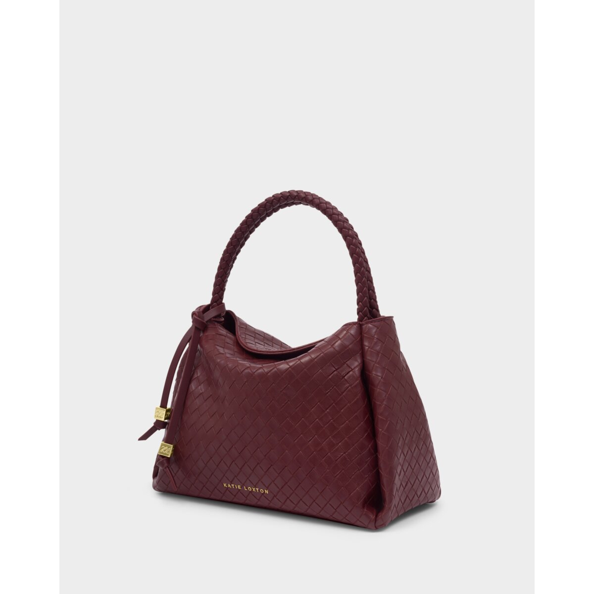 KATIE LOXTON | NOVA WOVEN TEXTURE TOP HANDLE BAG | CHERRY