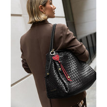 Load image into Gallery viewer, KATIE LOXTON | NOVA HAND WOVEN LARGE SHOULDER BAG | BLACK
