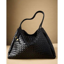 Load image into Gallery viewer, KATIE LOXTON | NOVA HAND WOVEN LARGE SHOULDER BAG | BLACK
