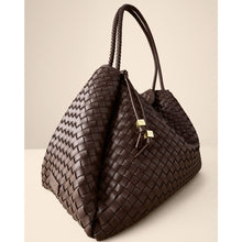 Load image into Gallery viewer, KATIE LOXTON | NOVA HAND WOVEN LARGE SHOULDER BAG | CHOCOLATE BROWN
