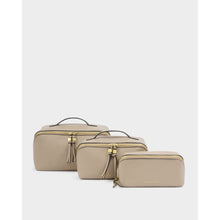 Load image into Gallery viewer, KATIE LOXTON | FOLD-OUT MIRROR MAKE UP BAG | LIGHT TAUPE
