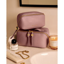 Load image into Gallery viewer, KATIE LOXTON | FOLD-OUT MIRROR MAKE UP BAG | DEEP ROSE
