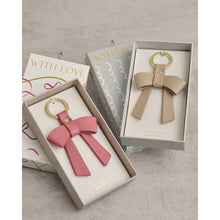 Load image into Gallery viewer, KATIE LOXTON | BOXED BOW KEYRING | YOU MAKE MY LIFE BOW-TIFUL | RASPBERRY PINK
