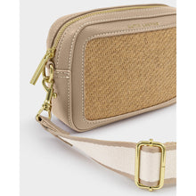 Load image into Gallery viewer, KATIE LOXTON | AVERY RAFFIA SMALL CROSSBODY BAG | NATURAL RAFFIA / LIGHT TAUPE
