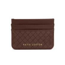 Load image into Gallery viewer, KATIE LOXTON | NOVA WOVEN TEXTURE CARDHOLDER | CHOCOLATE WOVEN
