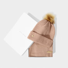 Load image into Gallery viewer, KATIE LOXTON | BOXED FINE KNITTED HAT AND SCARF SET | BLACK
