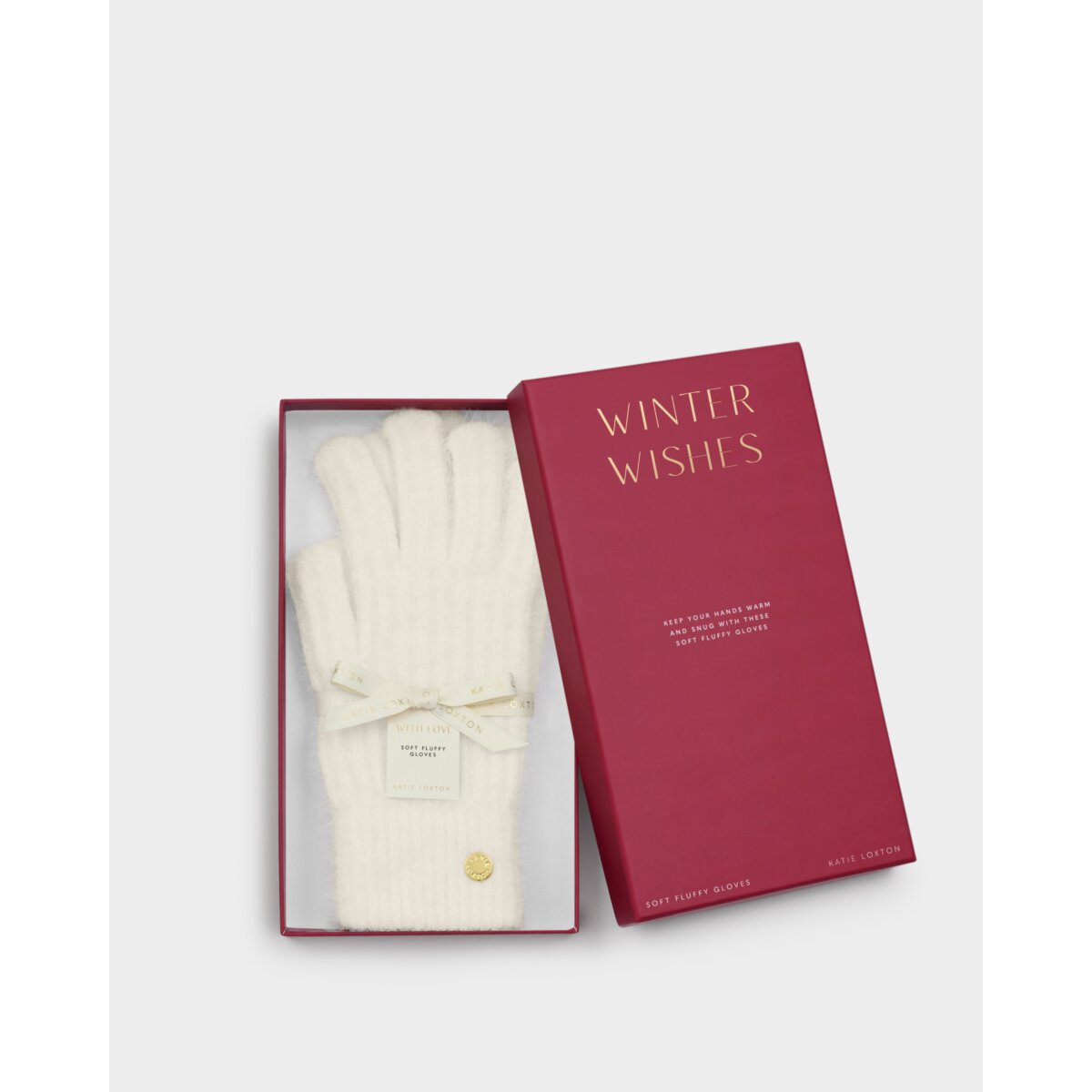 KATIE LOXTON | GIFT BOXED SOFT KNIT GLOVES | WHITE