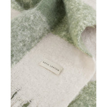 Load image into Gallery viewer, KATIE LOXTON | RECYCLED CHECKED TASSEL SCARF | GRAPHITE GREEN
