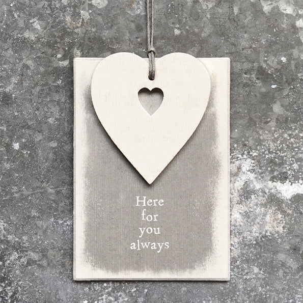 EAST OF INDIA CREAM HEART TAG HERE FOR YOU ALWAYS GIFT TAG