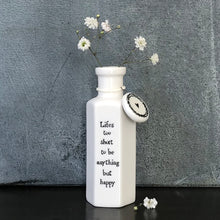 Load image into Gallery viewer, EAST OF INDIA LIFE&#39;S TO SHORT HEXAGONAL PORCELAIN BOTTLE GIFT
