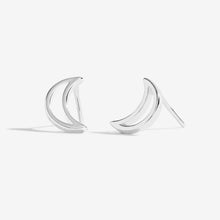 Load image into Gallery viewer, JOMA JEWELLERY | TREASURE THE LITTLE THINGS | LOVE YOU TO THE MOON AND BACK | SILVER EARRINGS
