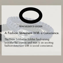 Load image into Gallery viewer, SOLDIER TO SOLDIER BLACK PARACHUTE CORD BRACELET SILVER CZ CLASP
