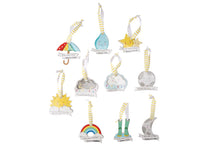 Load image into Gallery viewer, COME RAIN OR SHINE 10 ASSORTED CERAMIC HANGERS CHILDRENS BABY GIFT
