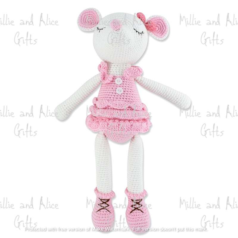 BANBE | PINK MOUSE HANDMADE CROCHET DOLL