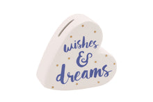 Load image into Gallery viewer, OH SO PRETTY WISHES AND DREAMS CERAMIC HEART MONEY BOX FREESTANDING GIFT
