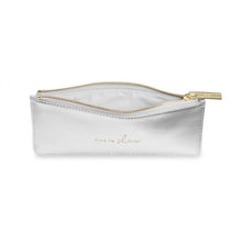 Load image into Gallery viewer, KATIE LOXTON | SECRET MESSAGE PURSE | TIME TO SHINE WARM GREY METALLIC SILVER
