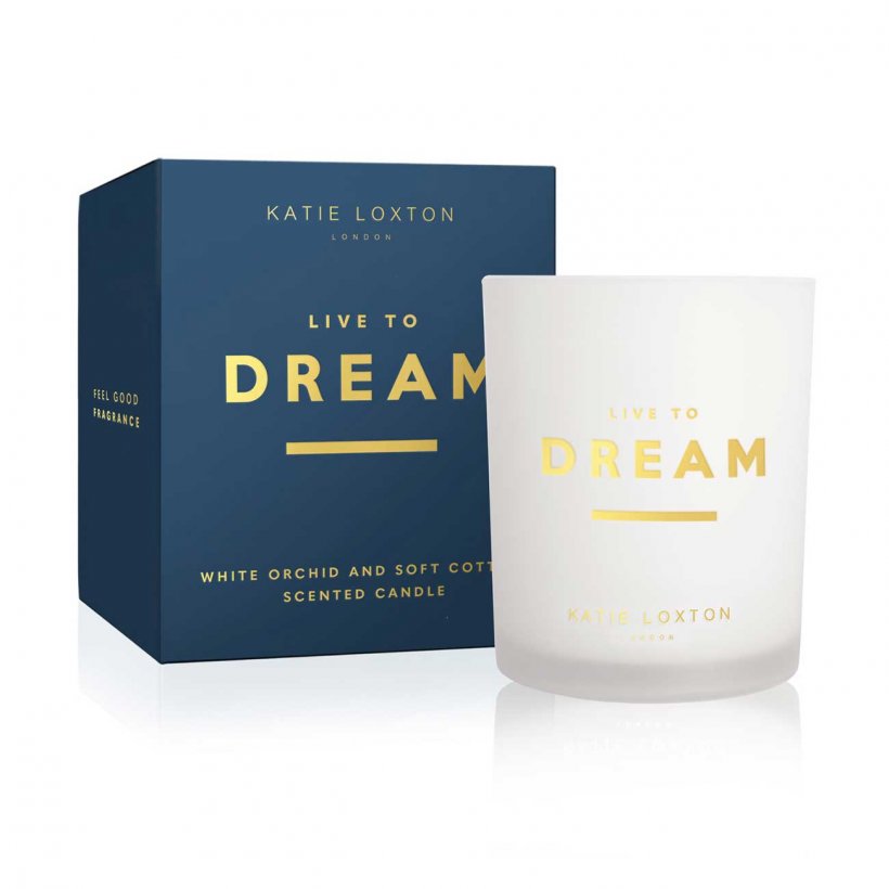 KATIE LOXTON | SENTIMENT CANDLE | LIVE TO DREAM | WHITE ORCHID AND SOFT COTTON