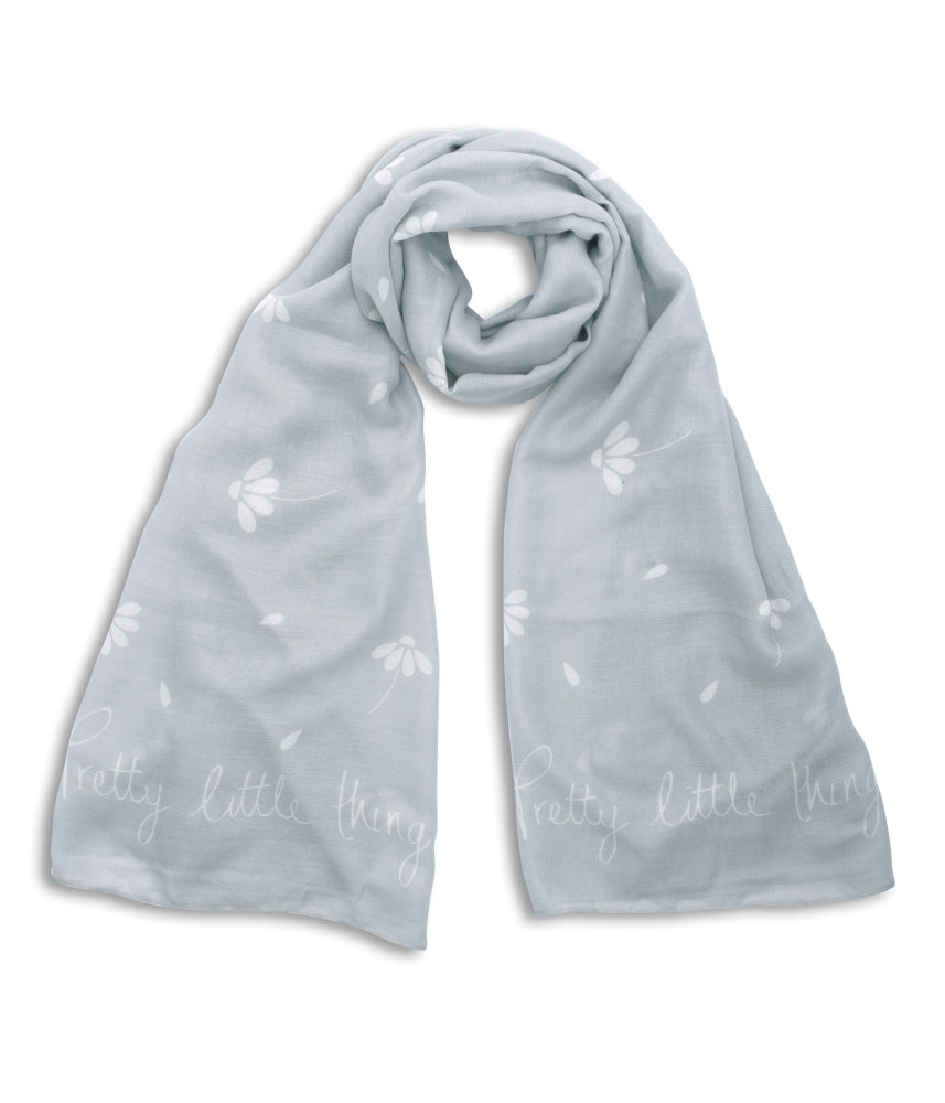 KATIE LOXTON | SENTIMENT SCARF | PRETTY LITTLE THING PALE GREY