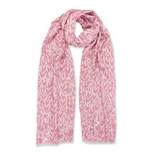 Load image into Gallery viewer, KATIE LOXTON | SENTIMENT SCARF | LOVE LOVE LOVE | WHITE AND DUSTY PINK
