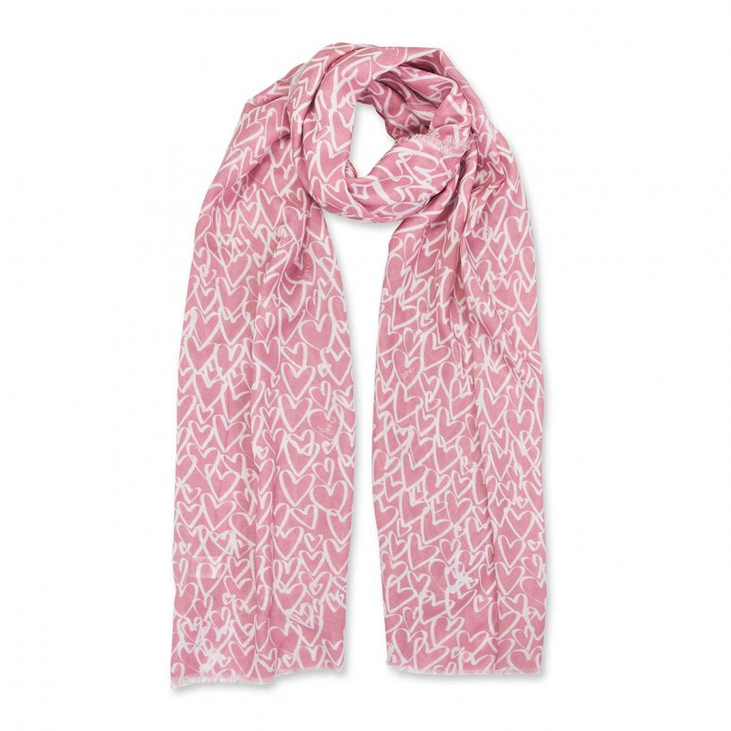 KATIE LOXTON | SENTIMENT SCARF | LOVE LOVE LOVE | WHITE AND DUSTY PINK