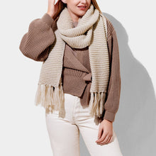 Load image into Gallery viewer, KATIE LOXTON | CHUNKY KNITTED SCARF | LIGHT TAUPE
