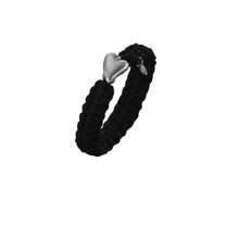 Load image into Gallery viewer, SOLDIER TO SOLDIER BLACK SILVER PARACHUTE CORD BRACELET DIAMOND SET
