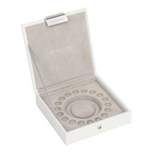 Load image into Gallery viewer, STACKER JEWELLERY BOX CHARM TOP WHITE GREY VELVET
